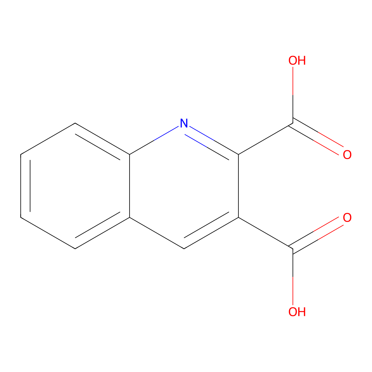 2,3-Quinolinedicarboxylic acid molecular structure, CAS 643-38-9