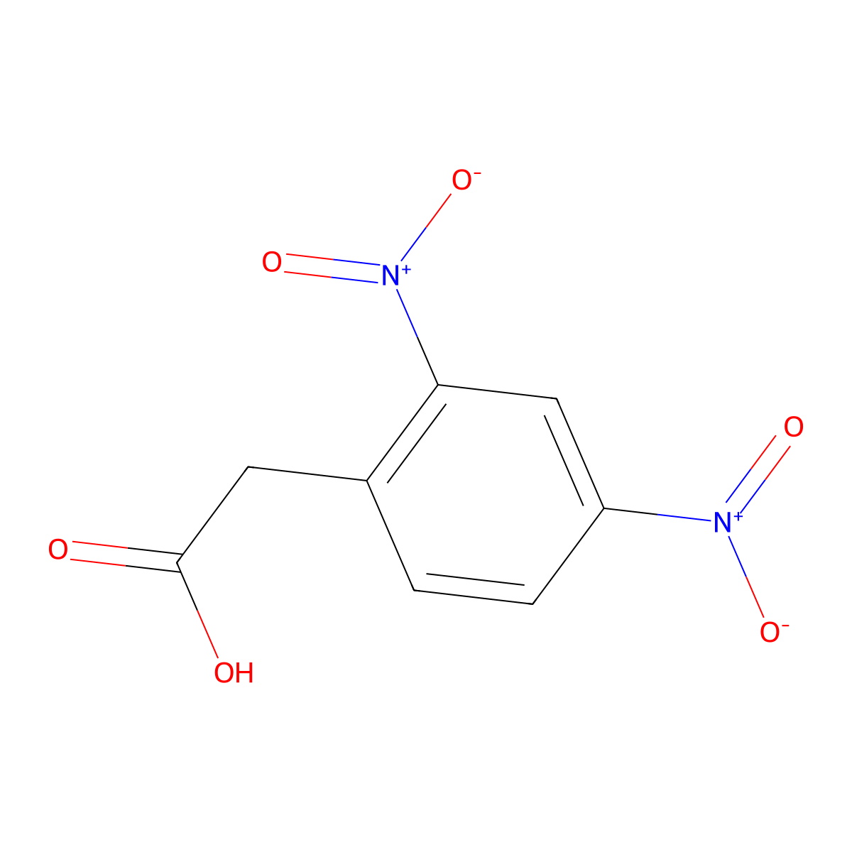 2,4-Dinitrophenylacetic acid molecular structure, CAS 643-43-6