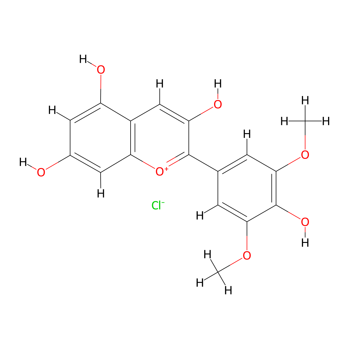 Malvidin Chloride molecular structure, CAS 643-84-5