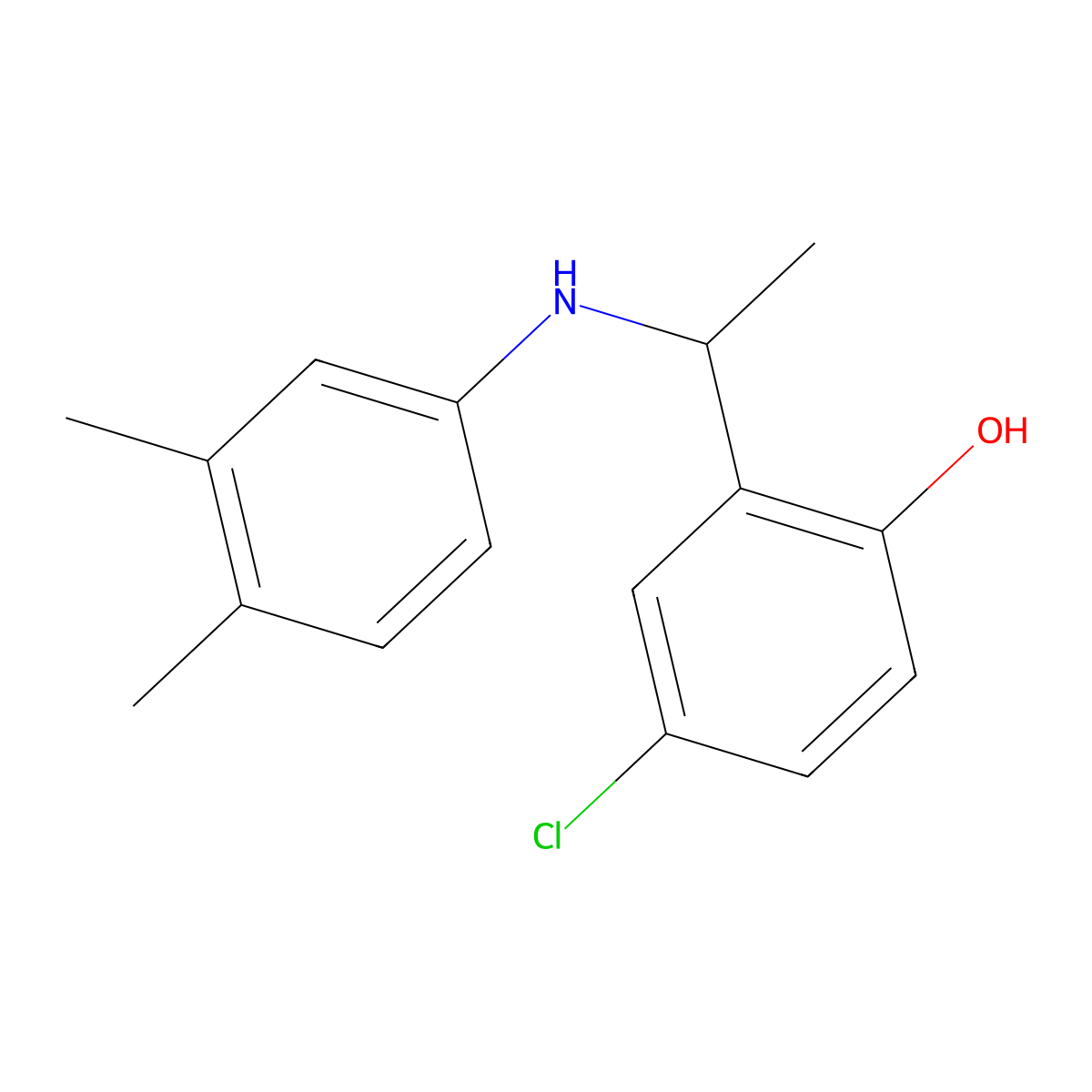 4-Chloro-2-[1-(3,4-dimethylanilino)ethyl]phenol molecular structure, CAS 6430-25-7