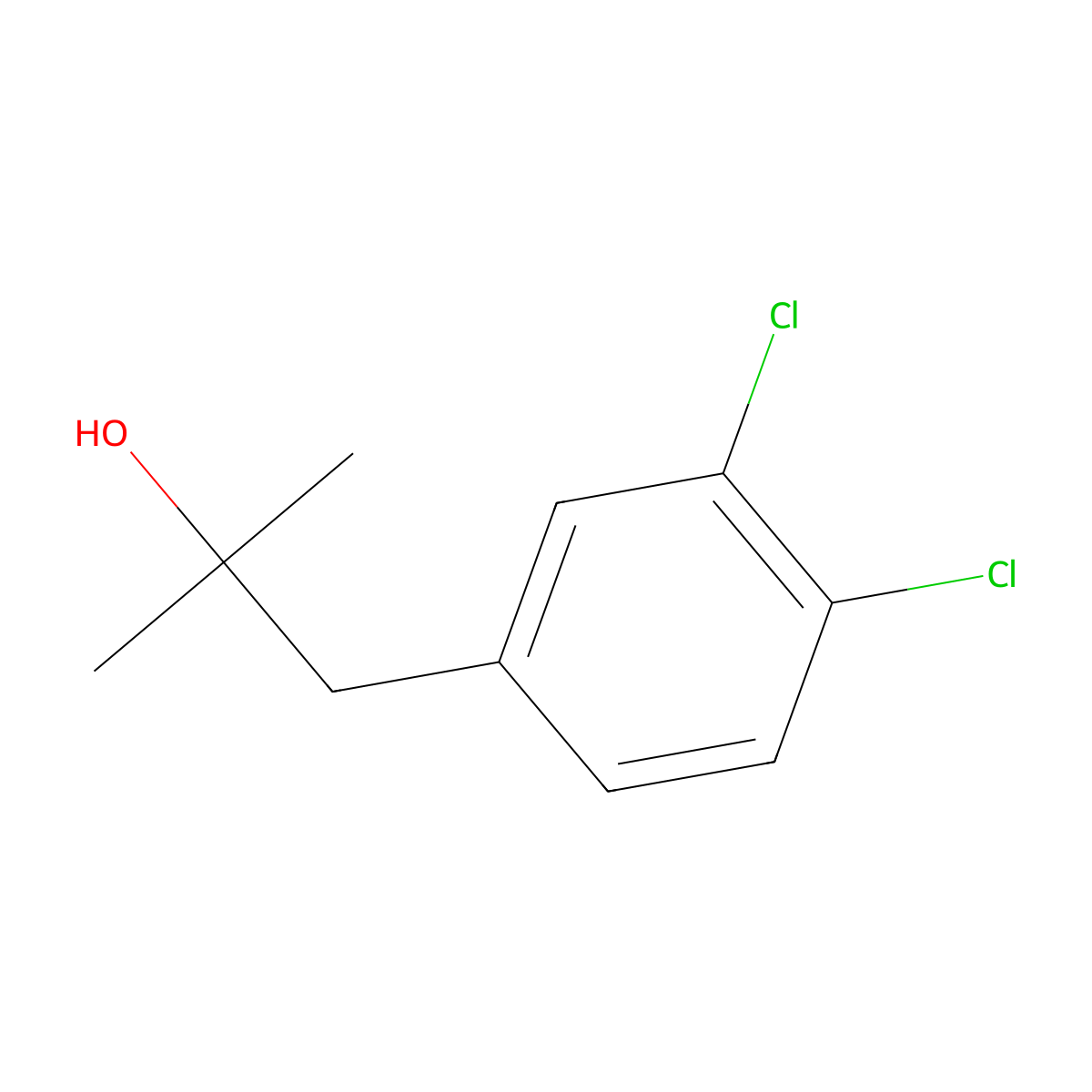 1-(3,4-Dichlorophenyl)-2-methyl-2-propanol molecular structure, CAS 6430-91-7