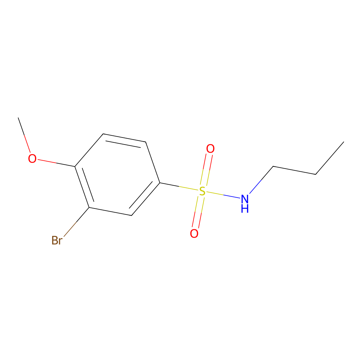 3-bromo-4-methoxy-N-propylbenzenesulfonamide molecular structure, CAS 643000-22-0