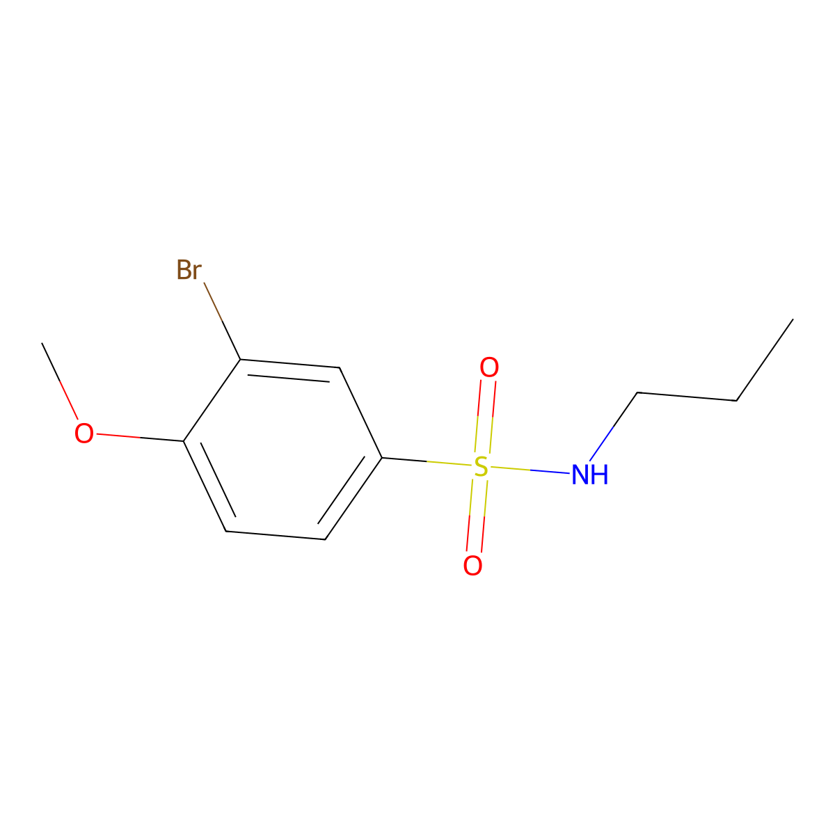 3-bromo-4-methoxy-N-propylbenzenesulfonamide molecular structure, CAS 643000-22-0