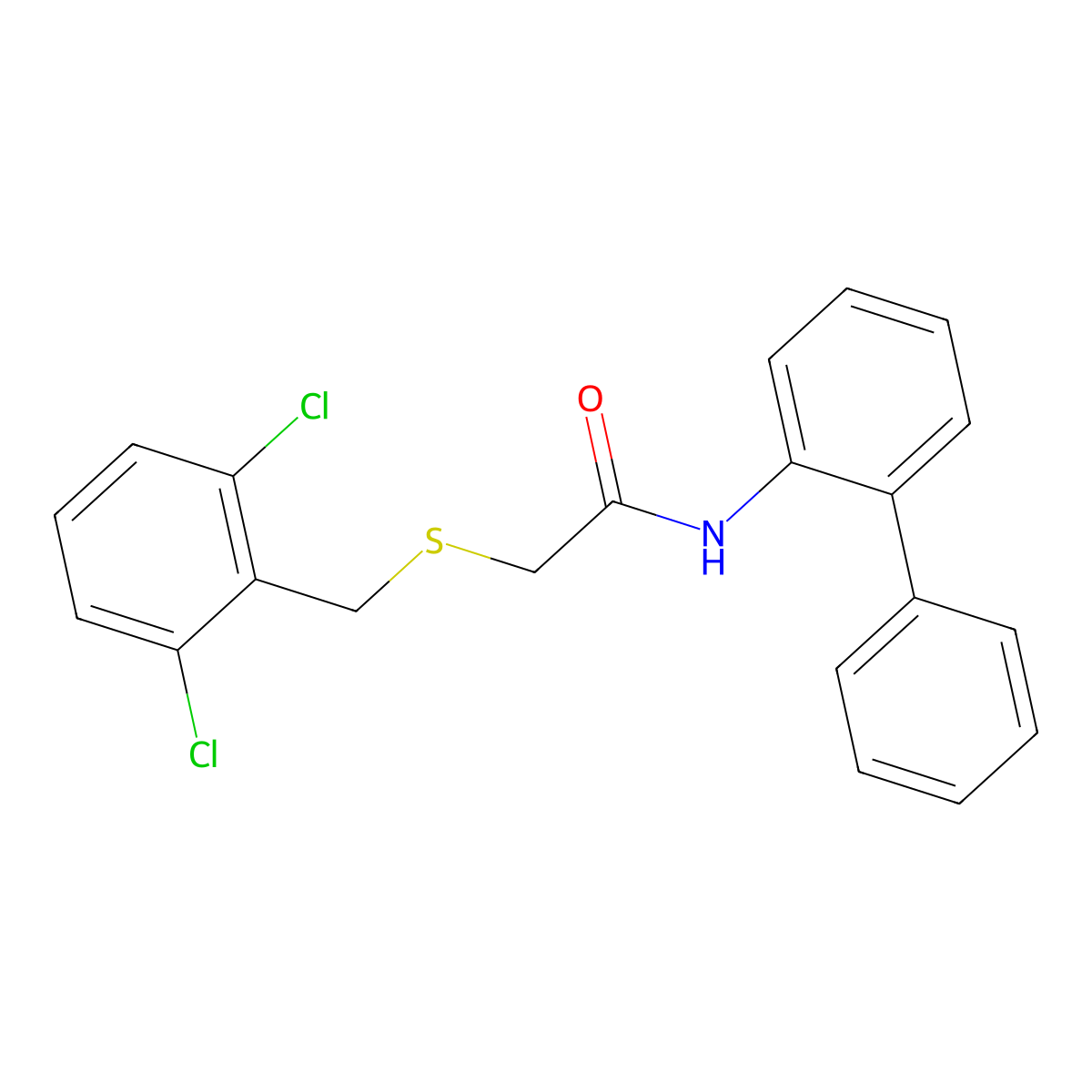 N-(biphenyl-2-yl)-2-[(2,6-dichlorobenzyl)sulfanyl]acetamide molecular structure, CAS 643000-70-8