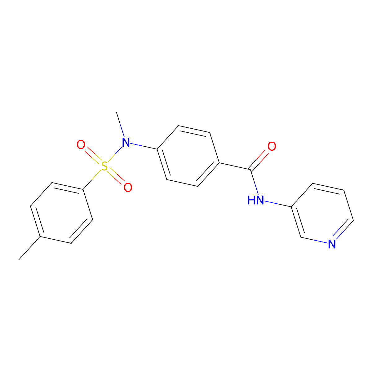 4-[methyl-(4-methylphenyl)sulfonylamino]-N-pyridin-3-ylbenzamide molecular structure, CAS 643002-31-7