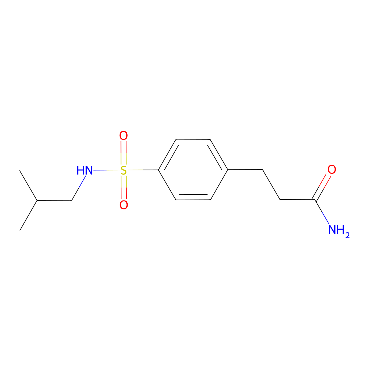 3-{4-[(2-Methylpropyl)sulfamoyl]phenyl}propanamide molecular structure, CAS 643002-81-7