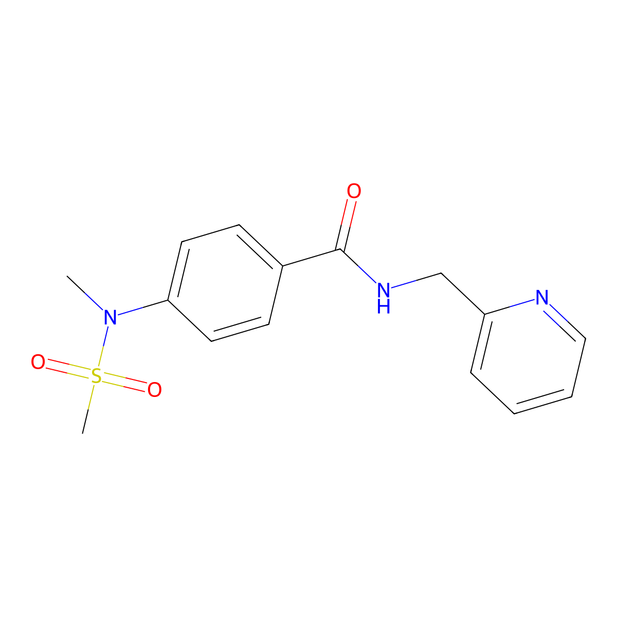 4-[methyl(methylsulfonyl)amino]-N-(pyridin-2-ylmethyl)benzamide molecular structure, CAS 643002-96-4