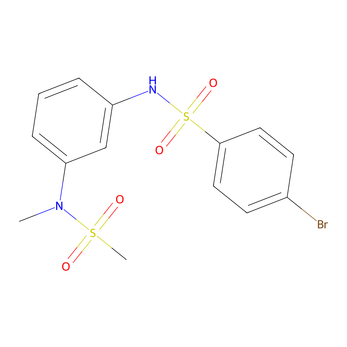4-bromo-N-[3-[methyl(methylsulfonyl)amino]phenyl]benzenesulfonamide molecular structure, CAS 643003-10-5