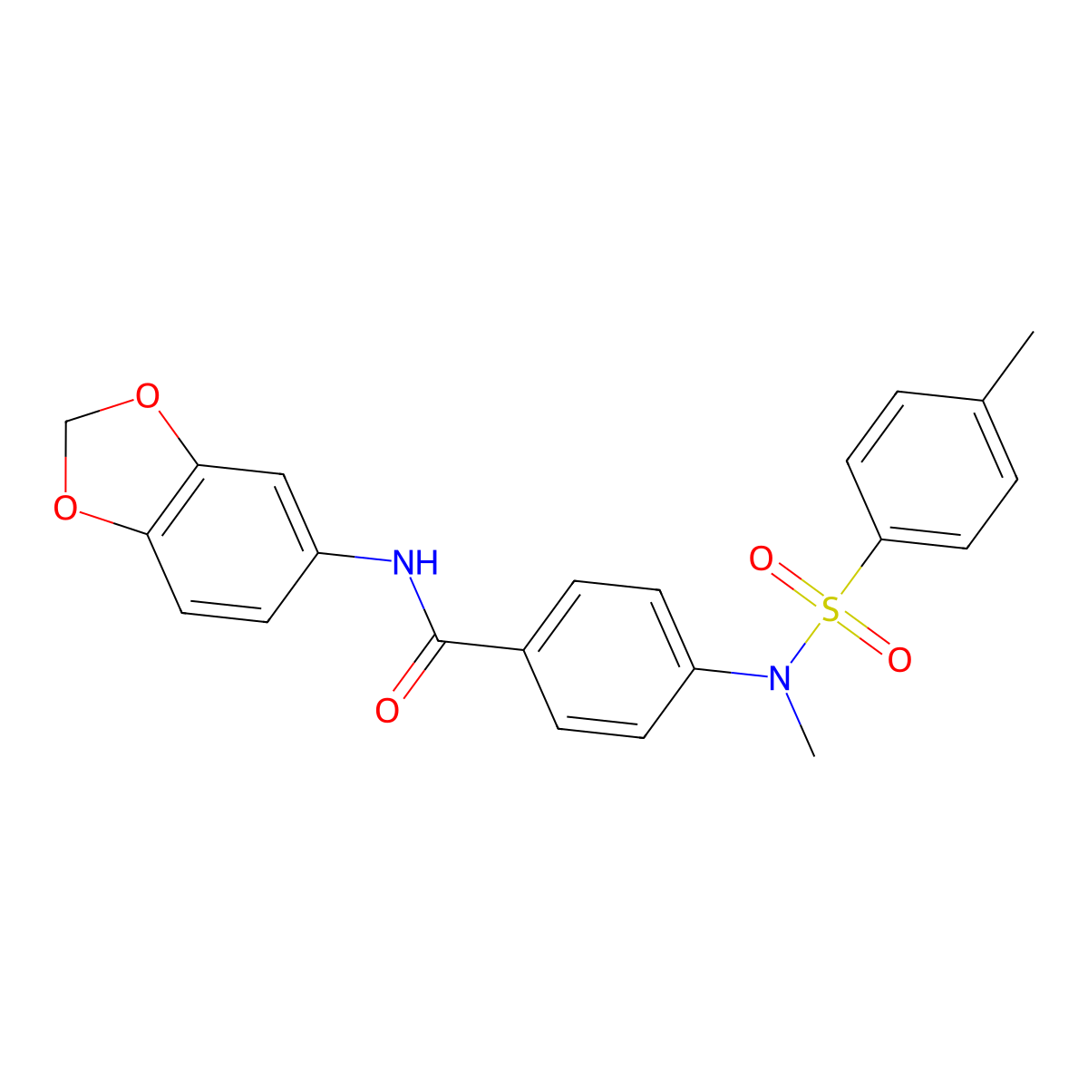 N-(1,3-benzodioxol-5-yl)-4-{methyl[(4-methylphenyl)sulfonyl]amino}benzamide molecular structure, CAS 643003-14-9