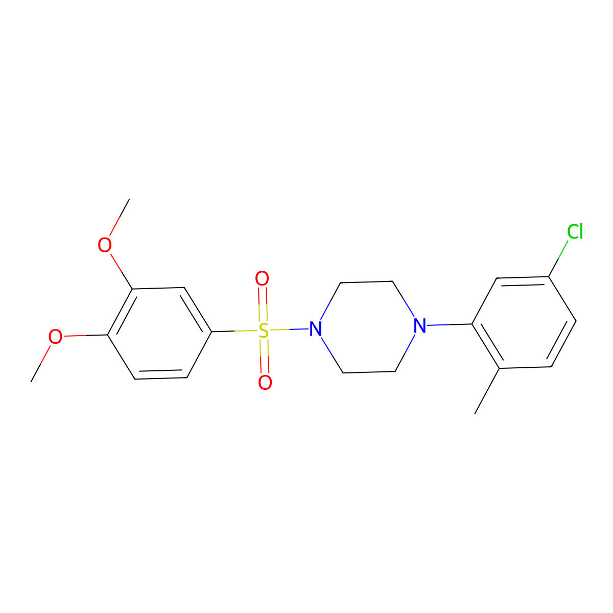 1-(5-Chloro-2-methylphenyl)-4-[(3,4-dimethoxyphenyl)sulfonyl]piperazine molecular structure, CAS 643003-98-9