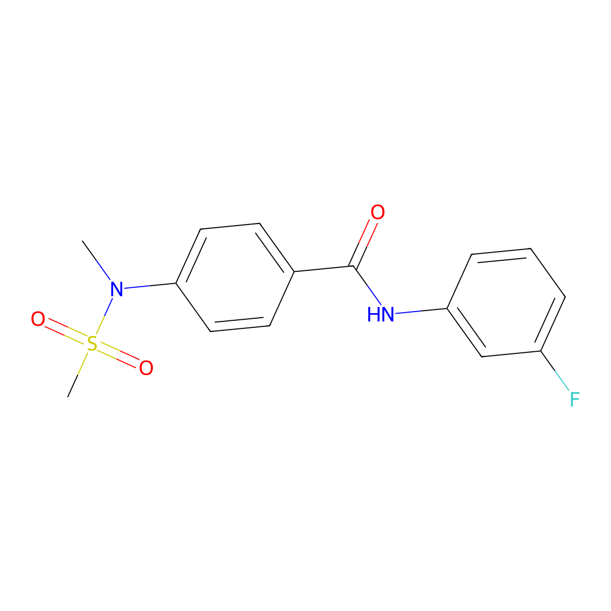 N-(3-fluorophenyl)-4-[methyl(methylsulfonyl)amino]benzamide molecular structure, CAS 643004-42-6