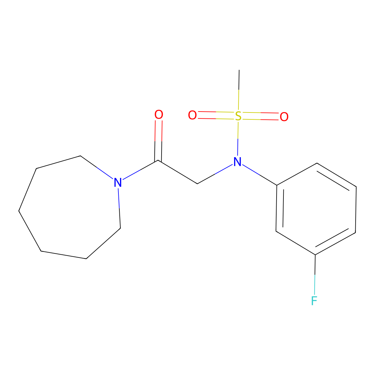 N-[2-(azepan-1-yl)-2-oxoethyl]-N-(3-fluorophenyl)methanesulfonamide molecular structure, CAS 643004-76-6