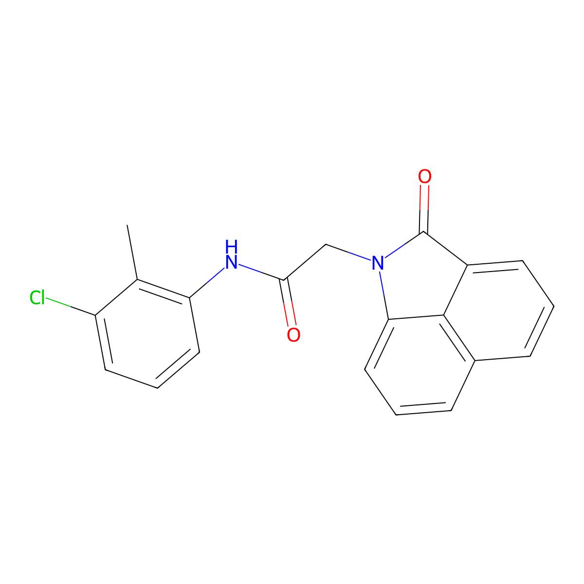 N-(3-chloro-2-methylphenyl)-2-(2-oxobenzo[cd]indol-1(2H)-yl)acetamide molecular structure, CAS 643005-33-8