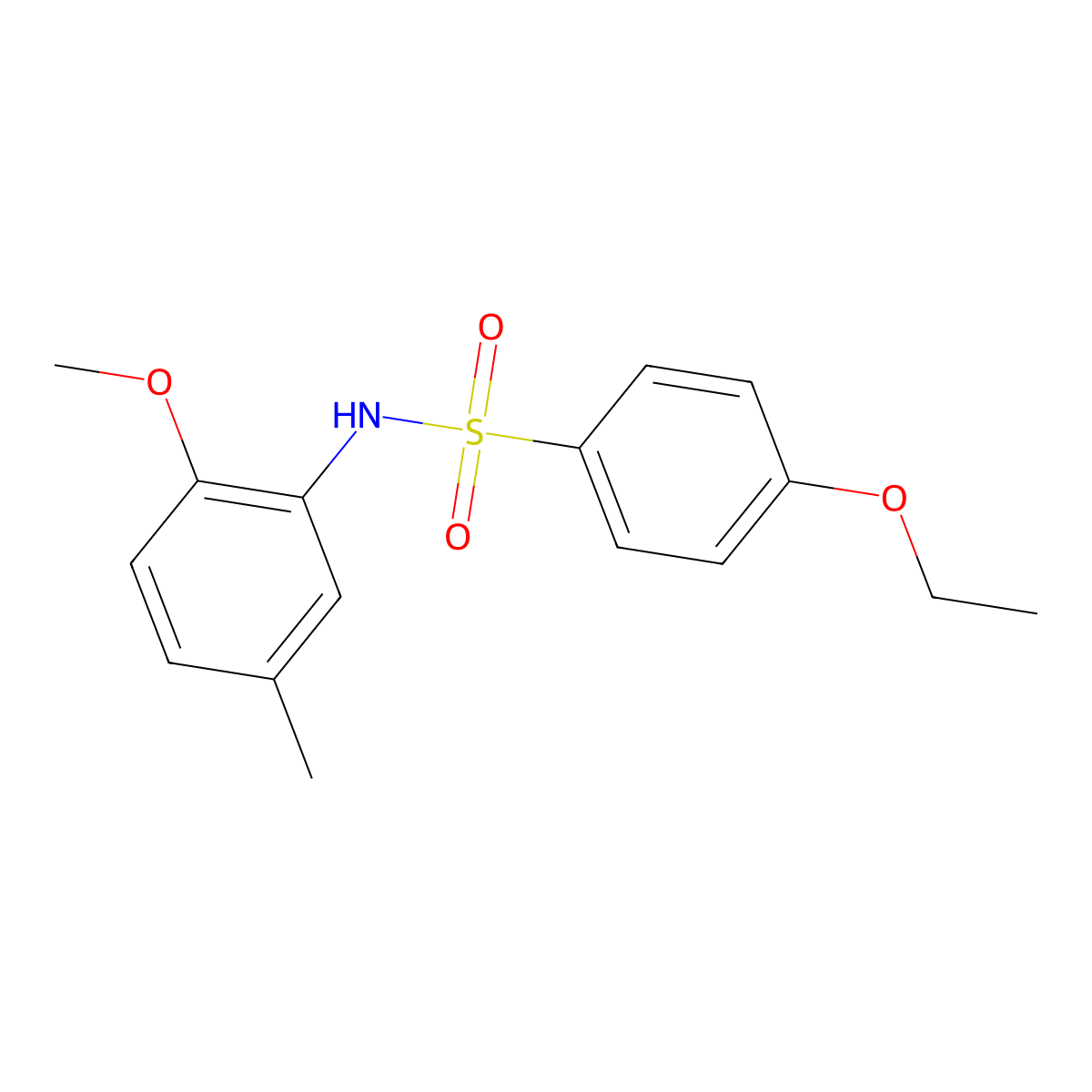 4-ethoxy-N-(2-methoxy-5-methylphenyl)benzenesulfonamide molecular structure, CAS 643005-91-8