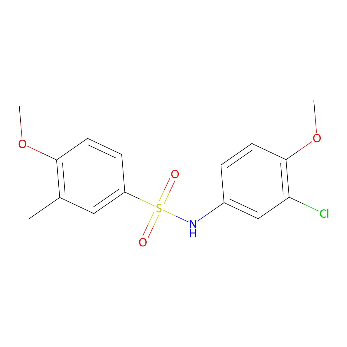 N-(3-chloro-4-methoxyphenyl)-4-methoxy-3-methylbenzenesulfonamide molecular structure, CAS 643006-15-9