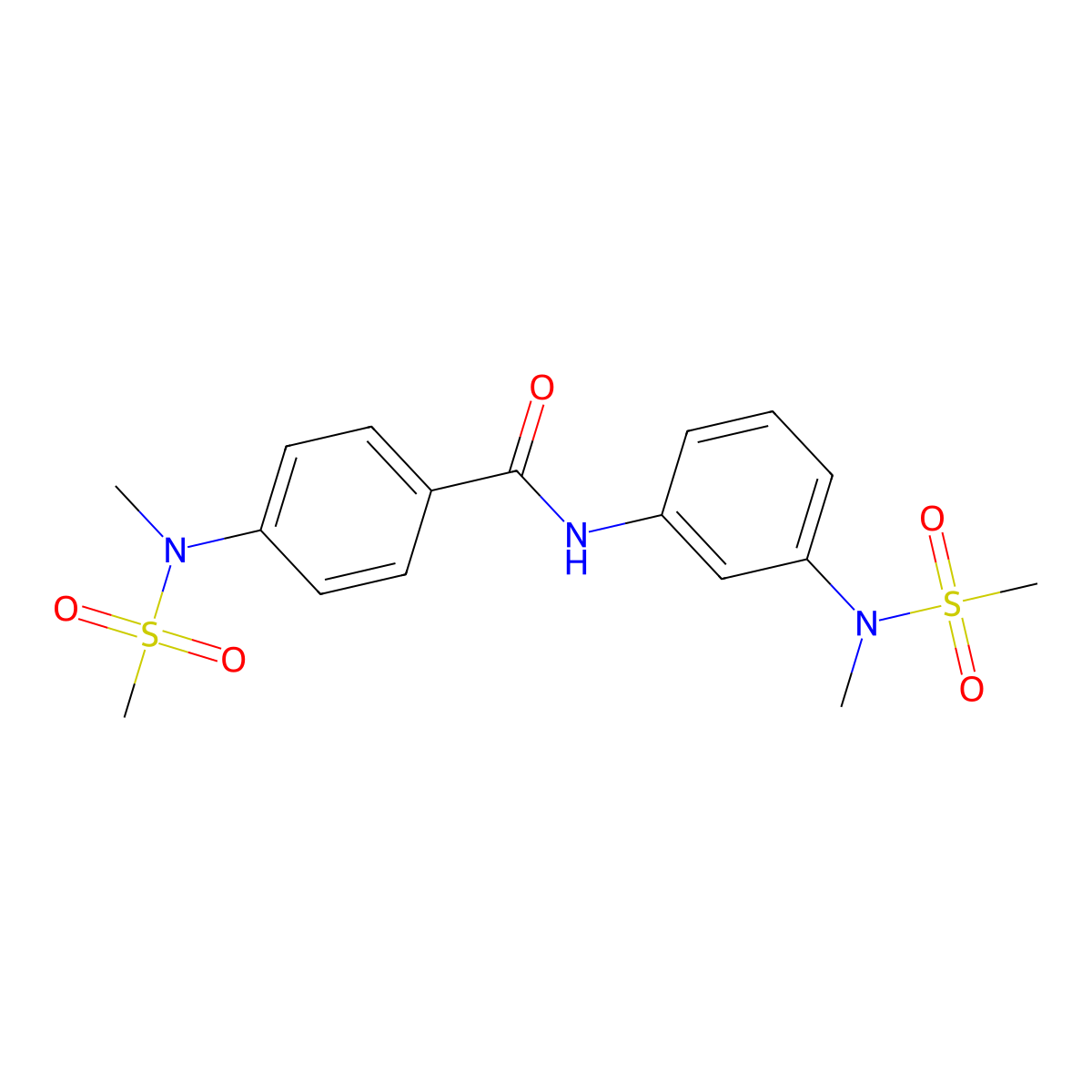 4-[methyl(methylsulfonyl)amino]-N-{3-[methyl(methylsulfonyl)amino]phenyl}benzamide molecular structure, CAS 643006-31-9
