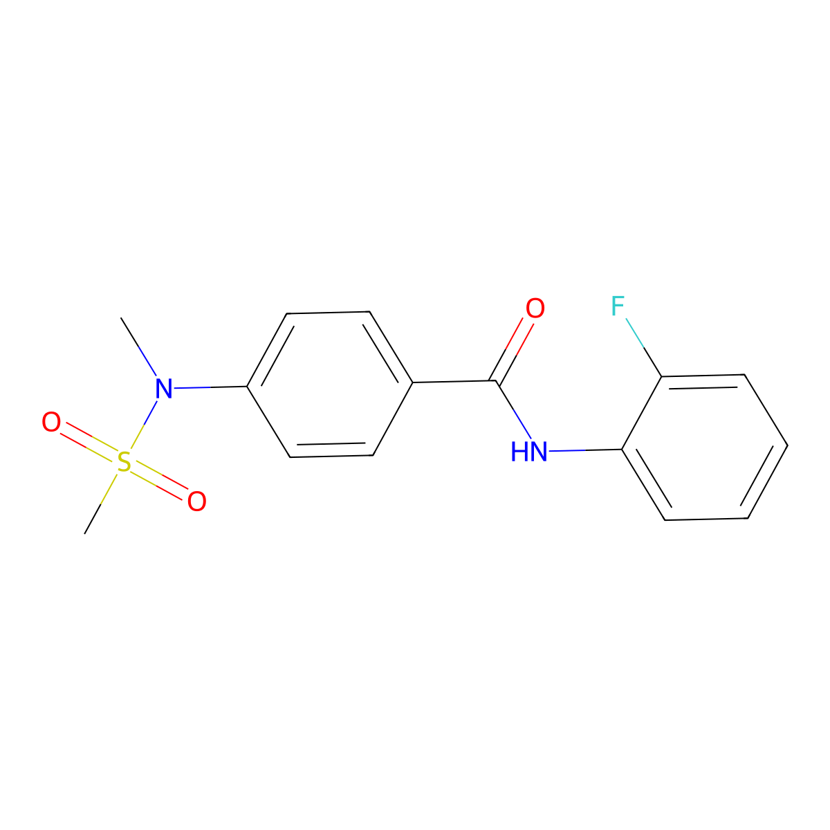 N-(2-fluorophenyl)-4-[methyl(methylsulfonyl)amino]benzamide molecular structure, CAS 643006-67-1
