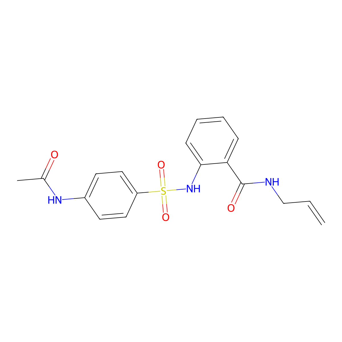 2-[(4-acetamidophenyl)sulfonylamino]-N-prop-2-enylbenzamide molecular structure, CAS 643006-69-3
