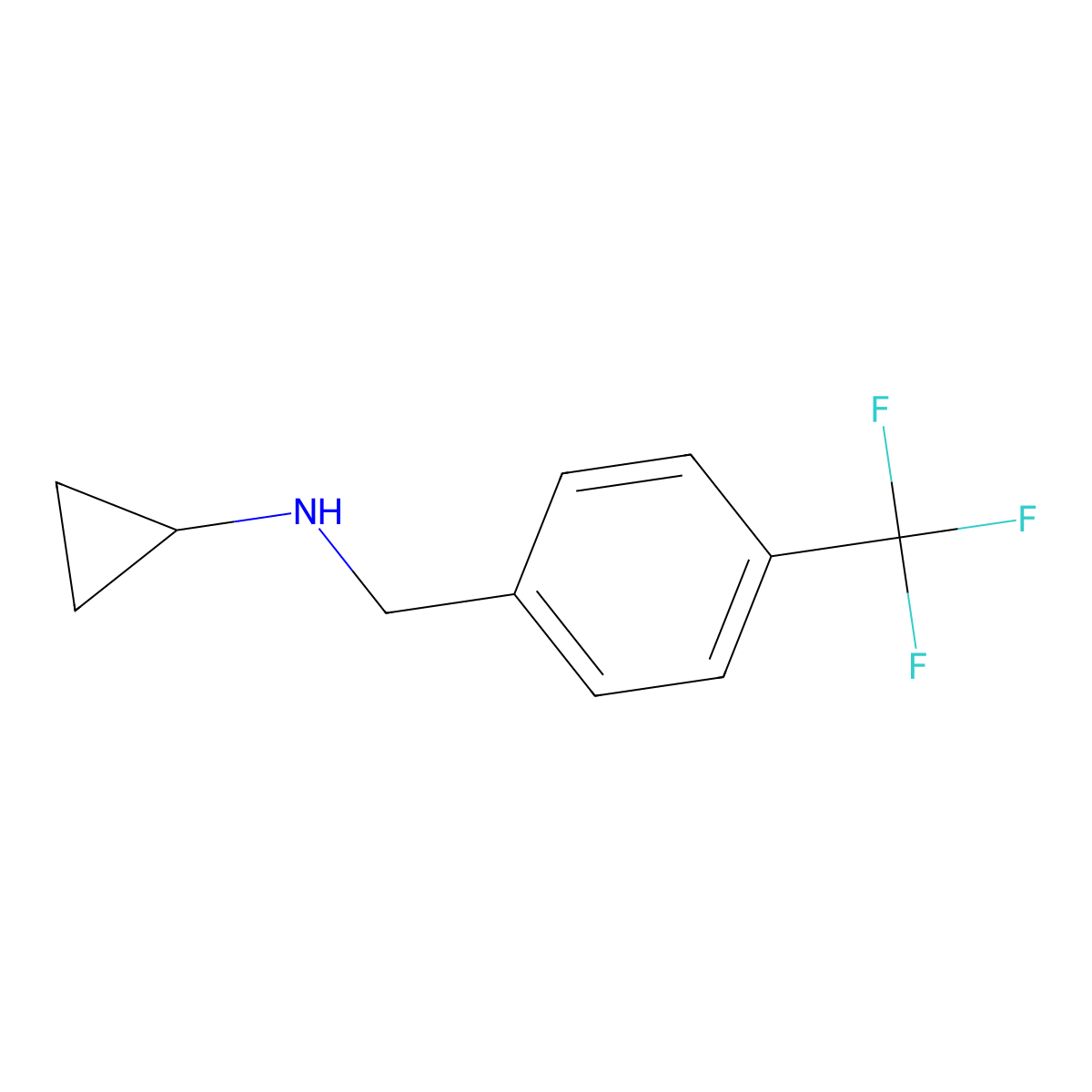 N-[4-(trifluoromethyl)benzyl]cyclopropanamine molecular structure, CAS 643007-99-2