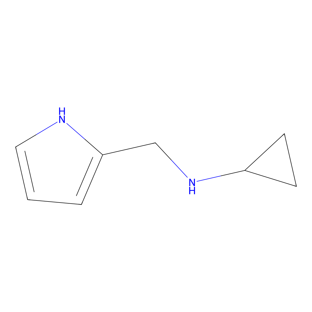 N-(1H-pyrrol-2-ylmethyl)cyclopropanamine molecular structure, CAS 643008-01-9