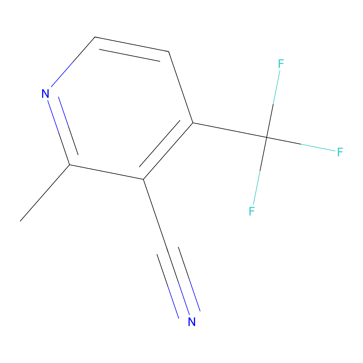 2-Methyl-4-(trifluoromethyl)nicotinonitrile molecular structure, CAS 643015-36-5