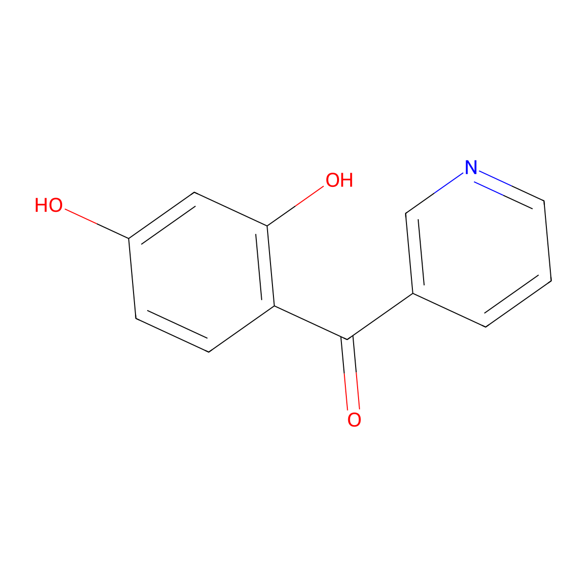 (2,4-Dihydroxyphenyl)(pyridin-3-yl)methanone molecular structure, CAS 64302-24-5