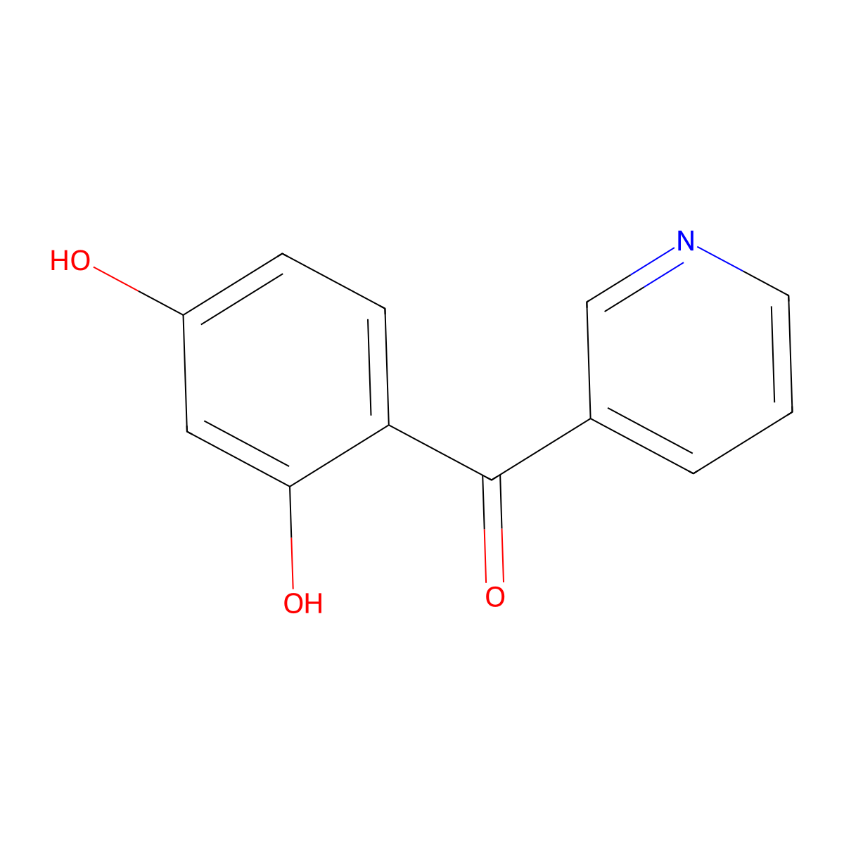 (2,4-Dihydroxyphenyl)(pyridin-3-yl)methanone molecular structure, CAS 64302-24-5