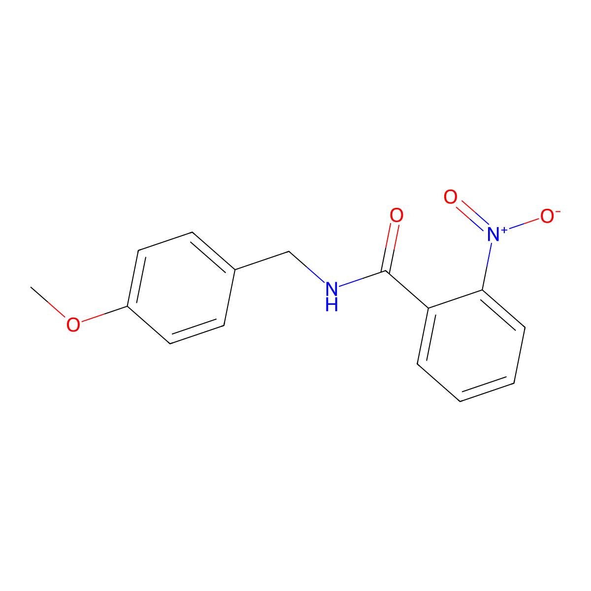 N-(4-methoxybenzyl)-2-nitrobenzamide molecular structure, CAS 64302-59-6