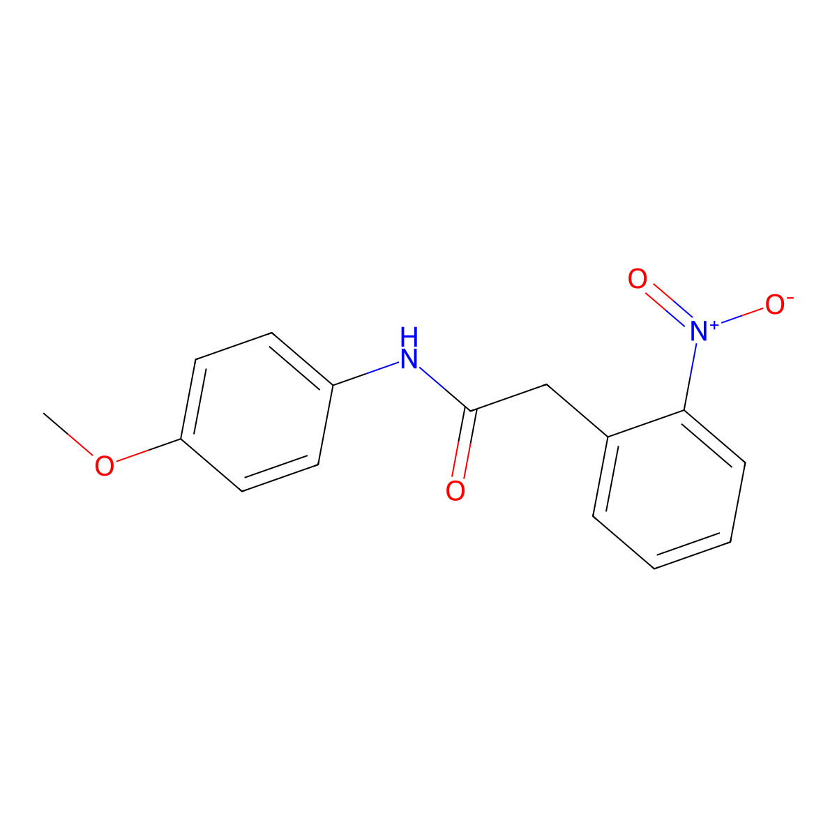 N-(4-methoxyphenyl)-2-(2-nitrophenyl)acetamide molecular structure, CAS 64302-68-7