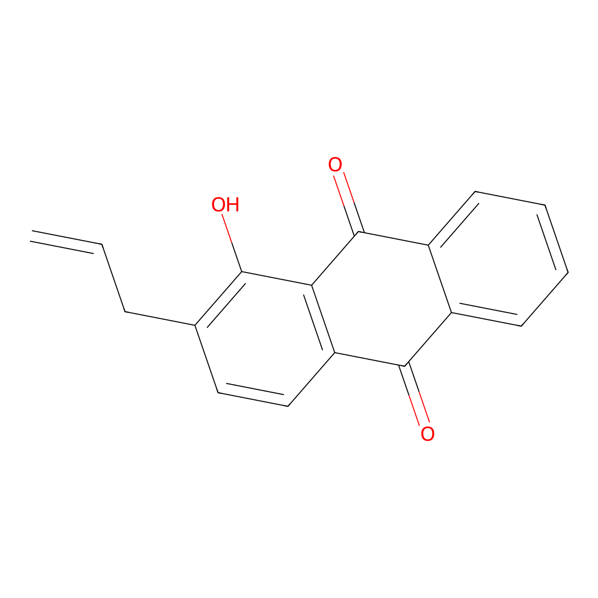 2-Allyl-1-hydroxy-9,10-anthraquinone molecular structure, CAS 64302-87-0