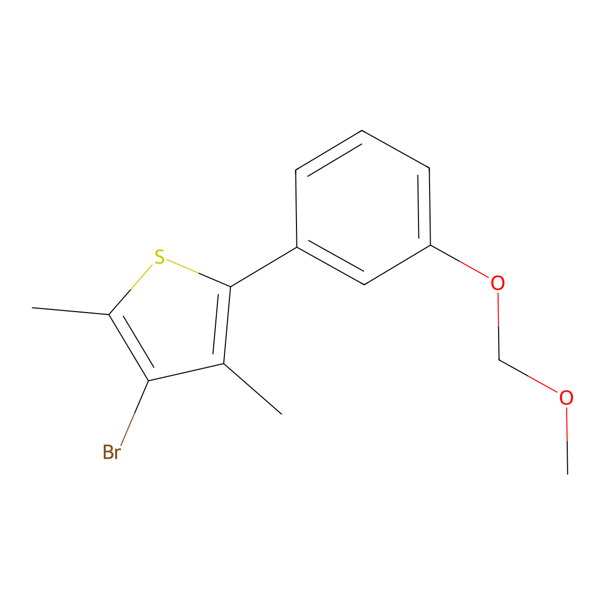 3-Bromo-5-[3-(methoxymethoxy)phenyl]-2,4-dimethylthiophene molecular structure, CAS 643028-53-9