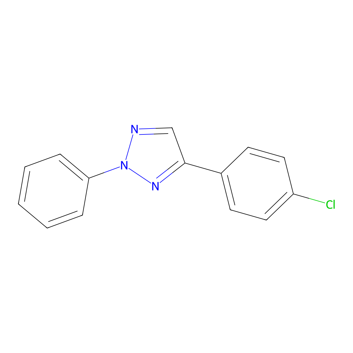 2H-1,2,3-Triazole, 4-(4-chlorophenyl)-2-phenyl- molecular structure, CAS 643029-94-1