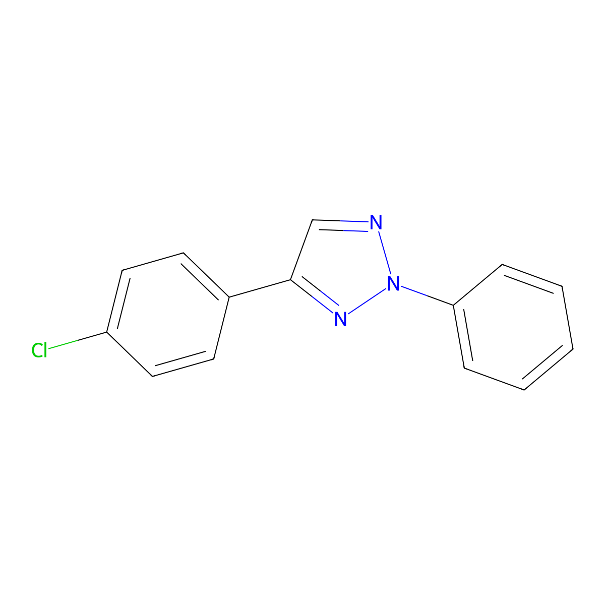 2H-1,2,3-Triazole, 4-(4-chlorophenyl)-2-phenyl- molecular structure, CAS 643029-94-1