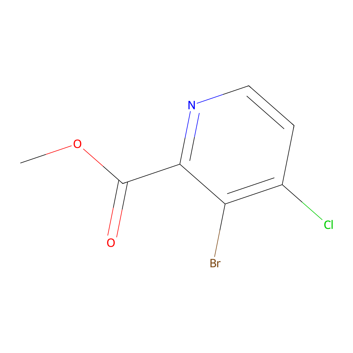 Methyl 3-bromo-4-chloropicolinate molecular structure, CAS 64303-78-2