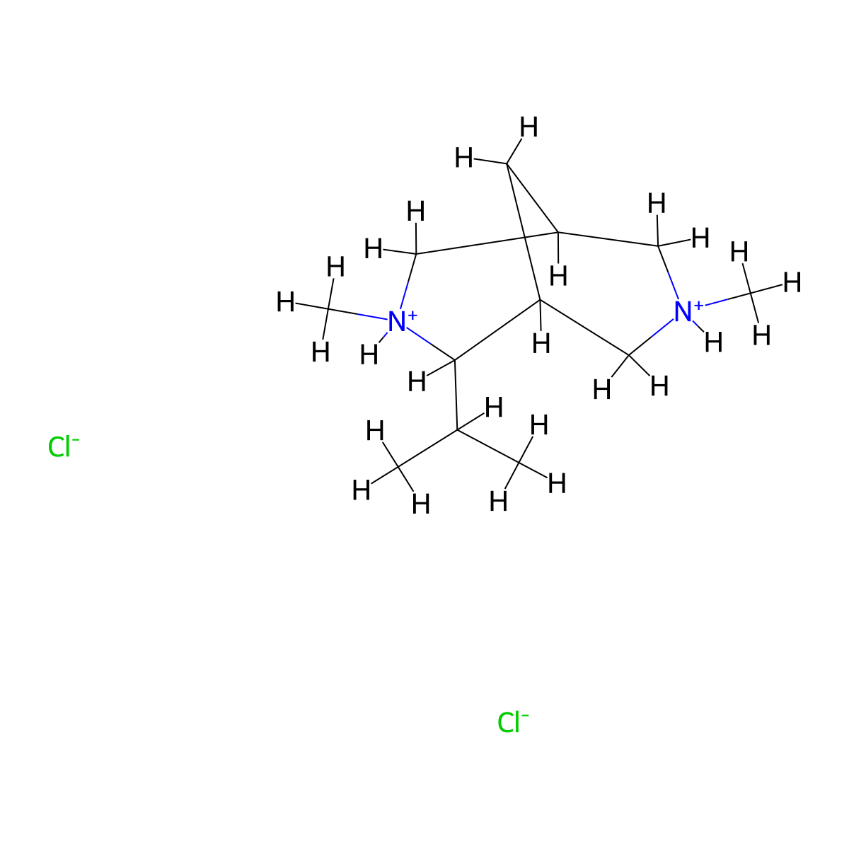 3,7-Diazabicyclo(3.3.1)nonane, 3,7-dimethyl-2-isopropyl-, dihydrochloride molecular structure, CAS 64304-19-4