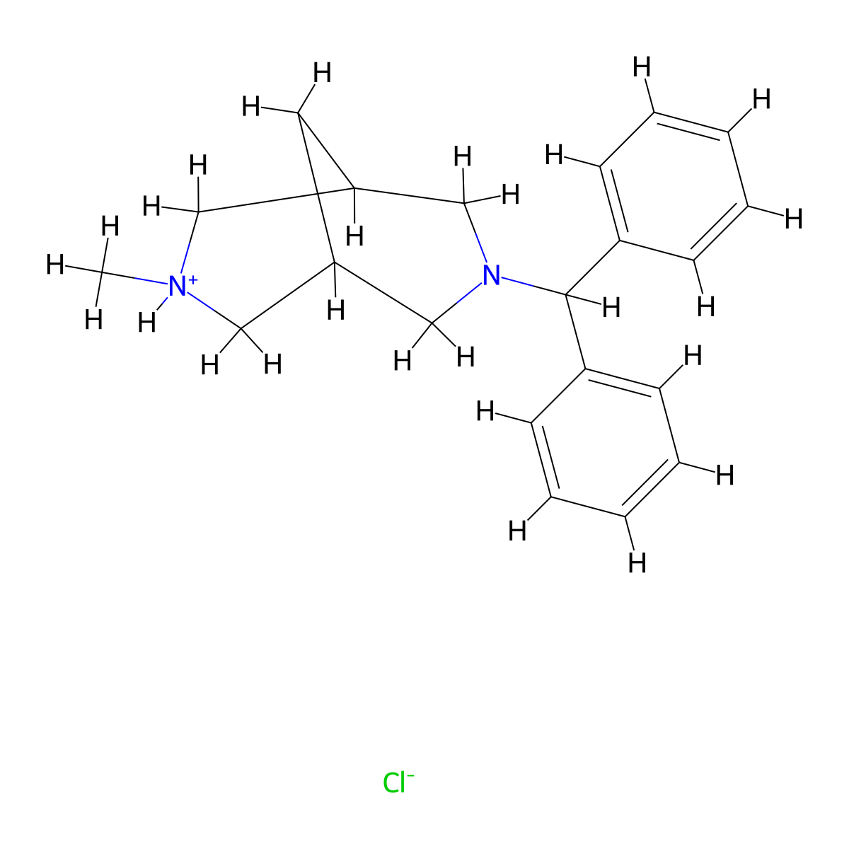 3,7-Diazabicyclo(3.3.1)nonane, 3-diphenylmethyl-7-methyl-, hydrochloride molecular structure, CAS 64304-24-1