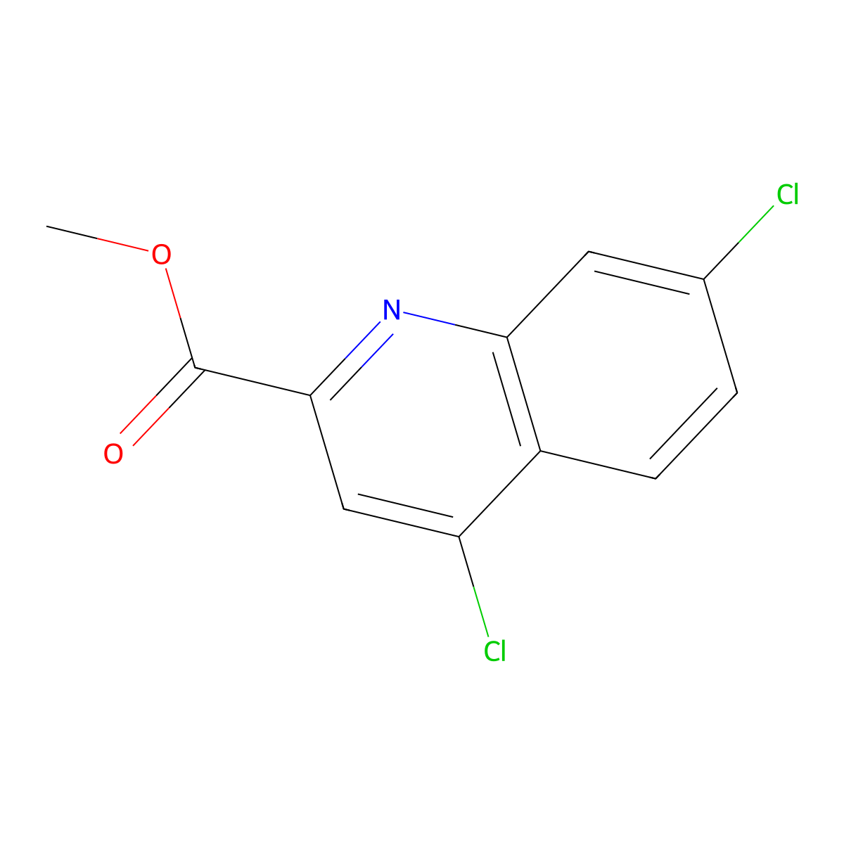Methyl 4,7-dichloroquinoline-2-carboxylate molecular structure, CAS 643044-04-6