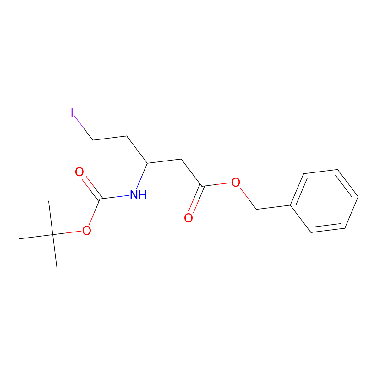 Benzyl N-Boc-3-amino-5-iodopentanoate molecular structure, CAS 643044-91-1