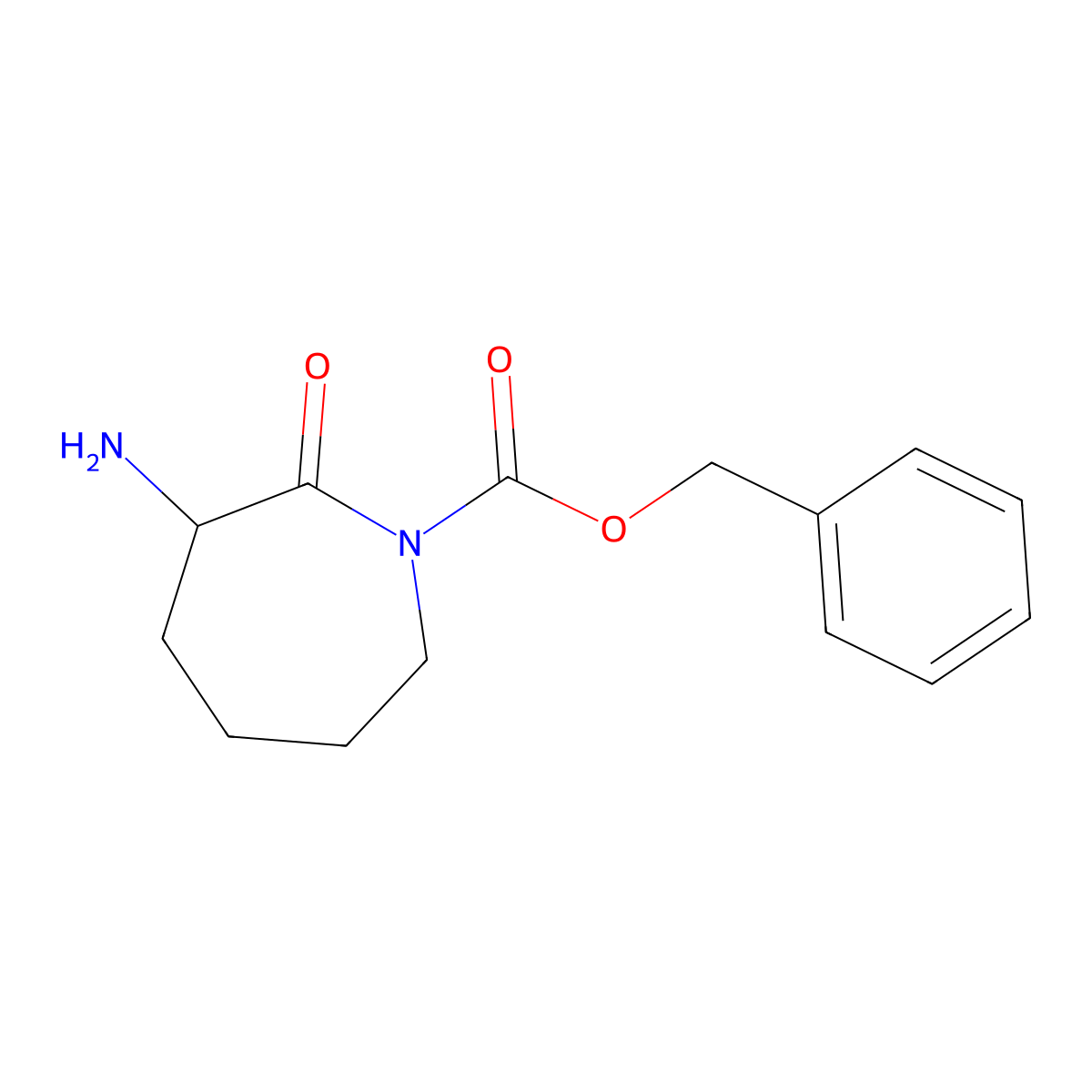 benzyl (3S)-3-amino-2-oxo-azepane-1-carboxylate molecular structure, CAS 643047-00-1