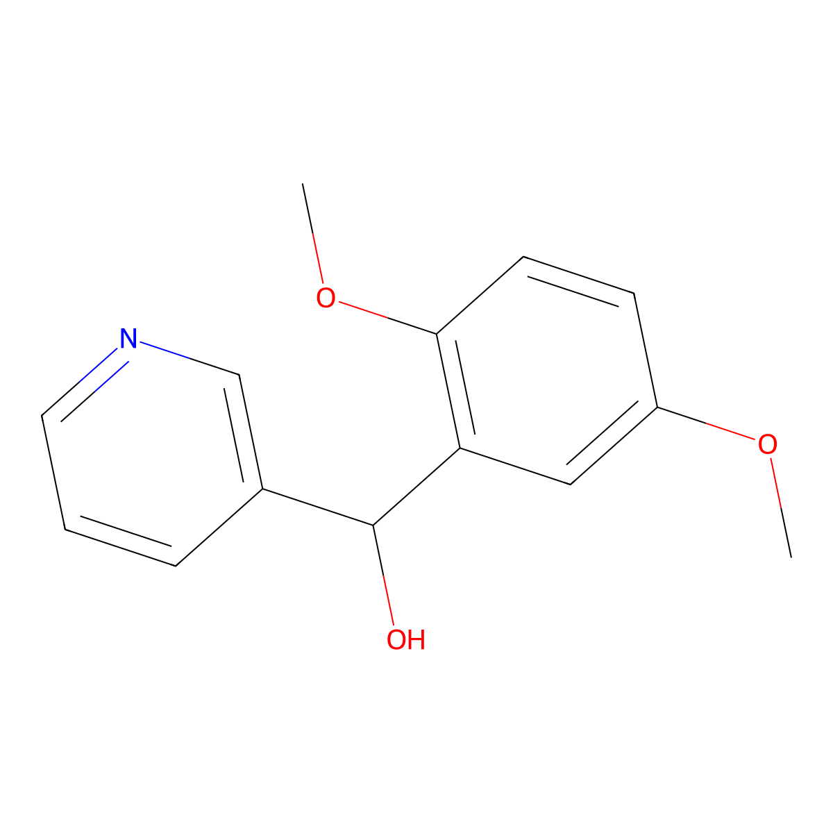 alpha-(2,5-Dimethoxyphenyl)-3-pyridinemethanol molecular structure, CAS 64306-65-6