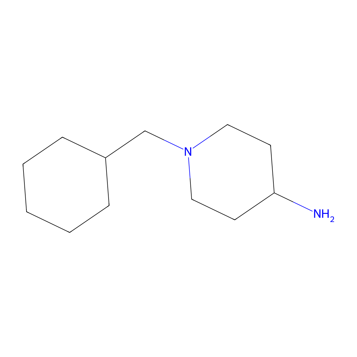1-(Cyclohexylmethyl)piperidin-4-amine molecular structure, CAS 64306-77-0