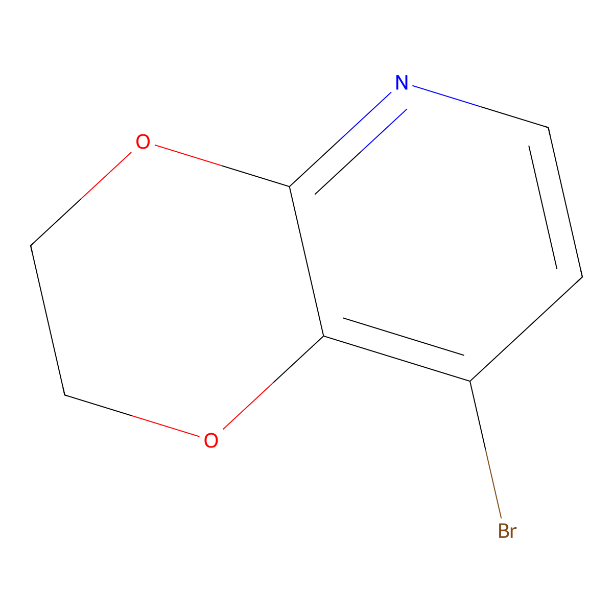 8-Bromo-2,3-dihydro-[1,4]dioxino[2,3-b]pyridine molecular structure, CAS 643067-83-8