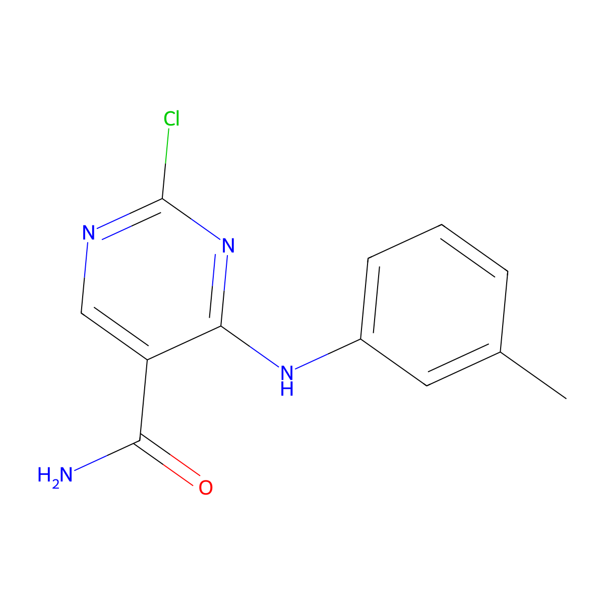 2-Chloro-4-(m-tolylamino)pyrimidine-5-carboxamide molecular structure, CAS 643087-03-0