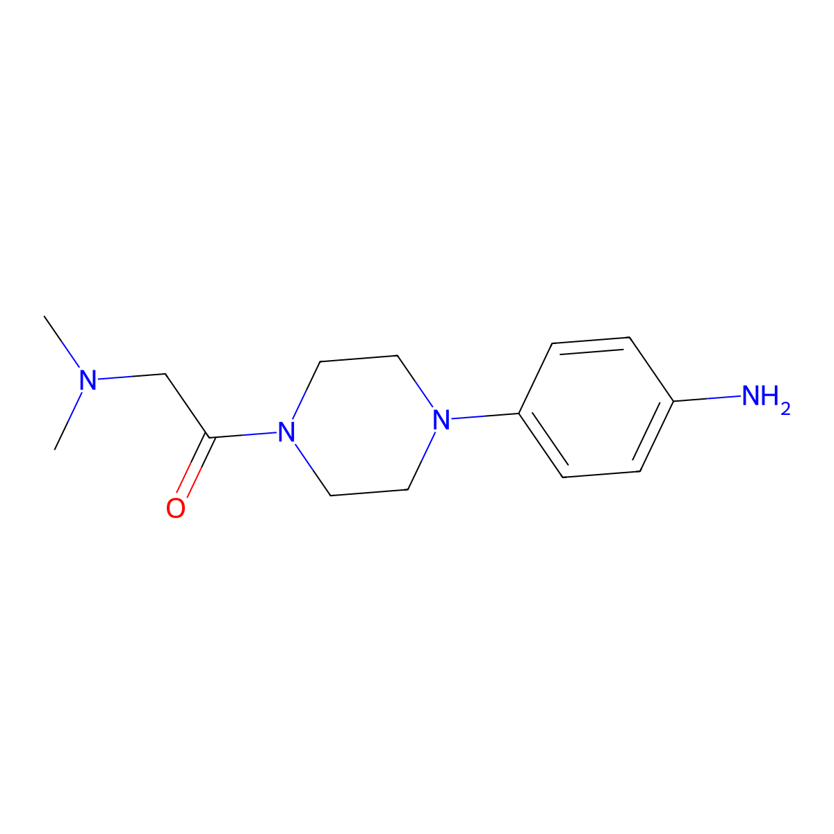 4-[4-(Dimethylaminoacetyl)-piperazin-1-yl]aniline molecular structure, CAS 643087-10-9