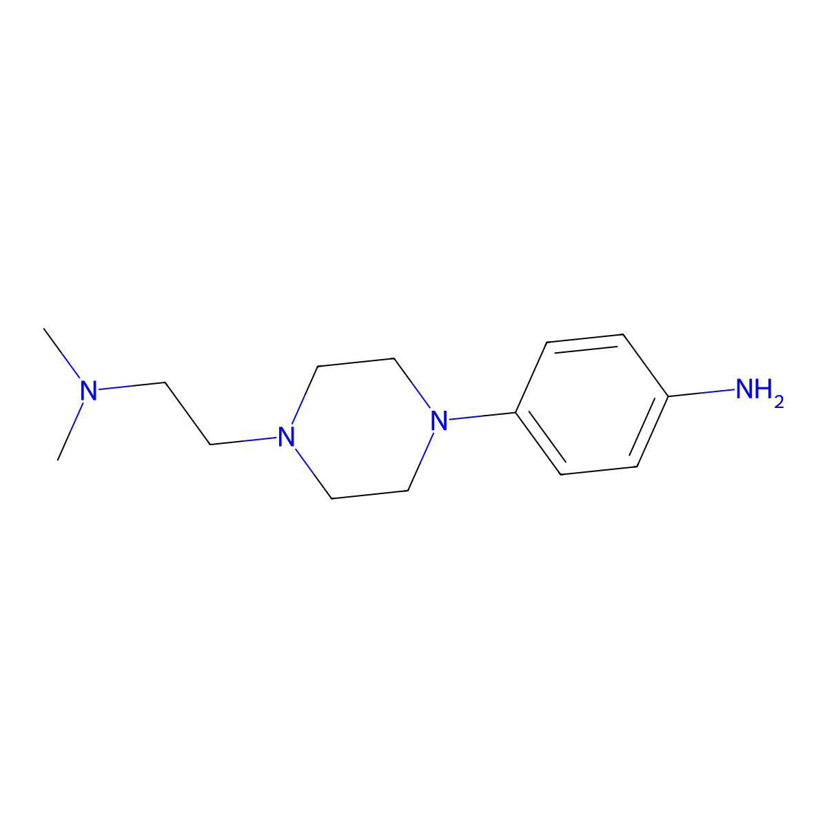4-(4-aminophenyl)-N,N-dimethyl-1-Piperazineethanamine molecular structure, CAS 643087-82-5
