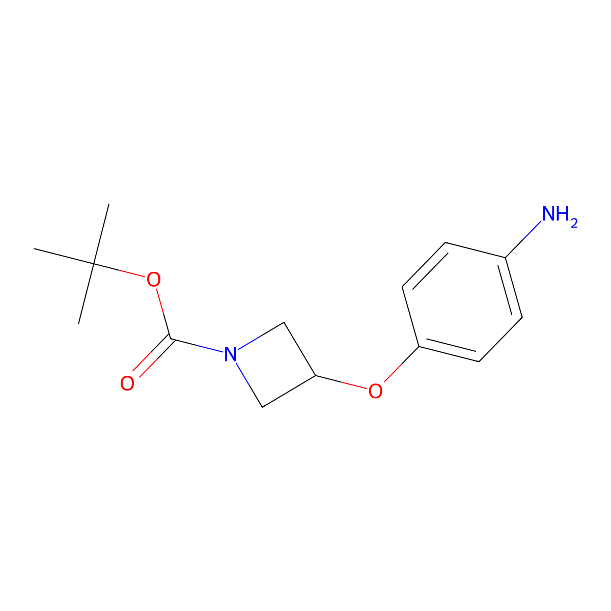 Tert-butyl 3-(4-aminophenoxy)azetidine-1-carboxylate molecular structure, CAS 643087-88-1