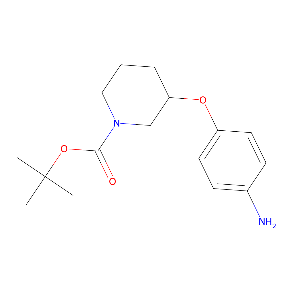 tert-Butyl 3-(4-aminophenoxy)piperidine-1-carboxylate molecular structure, CAS 643087-95-0