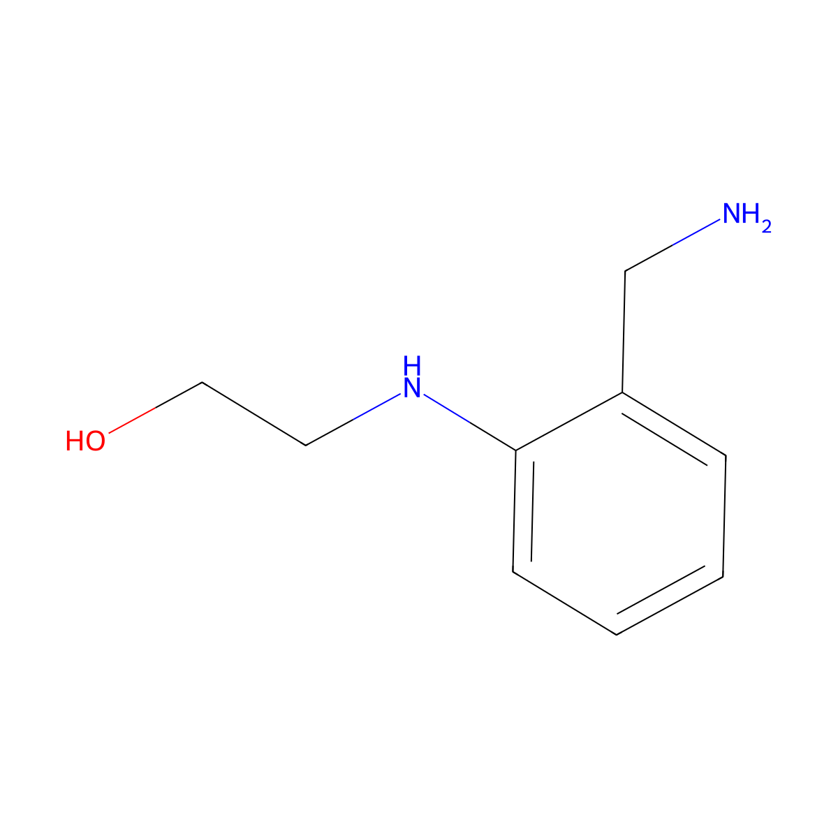 2-{[2-(Aminomethyl)phenyl]amino}ethan-1-ol molecular structure, CAS 643087-96-1