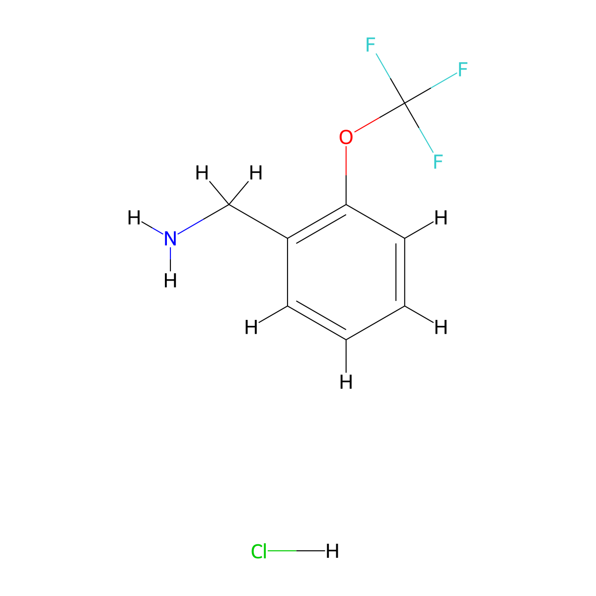 (2-(Trifluoromethoxy)phenyl)methanamine hydrochloride molecular structure, CAS 643087-98-3