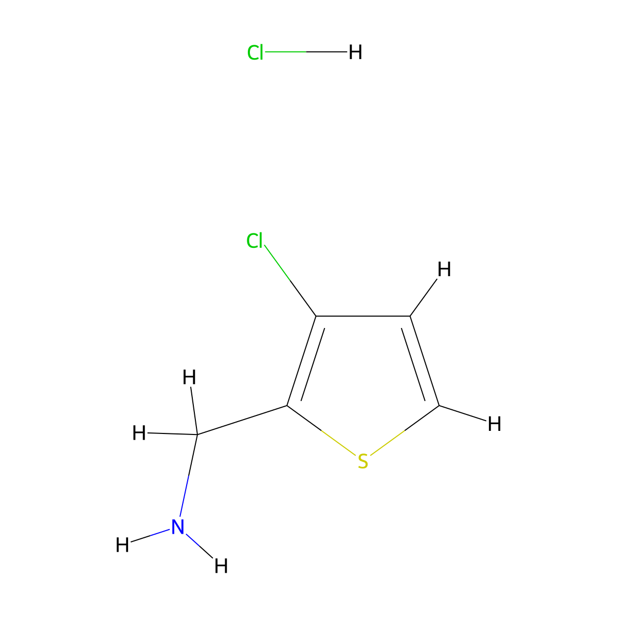 (3-Chlorothiophen-2-yl)methanamine hydrochloride molecular structure, CAS 643088-03-3